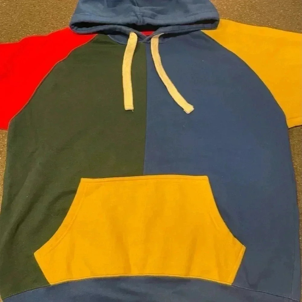 Vintage Black Jack 1999 90s Color Block Hooded Sweatshirt Adult Sz L - Picture 6 of 9